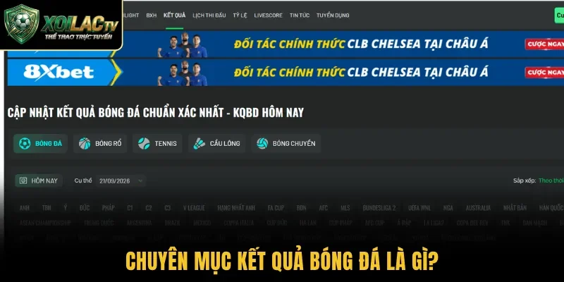 Chuyên mục kết quả bóng đá là gì?